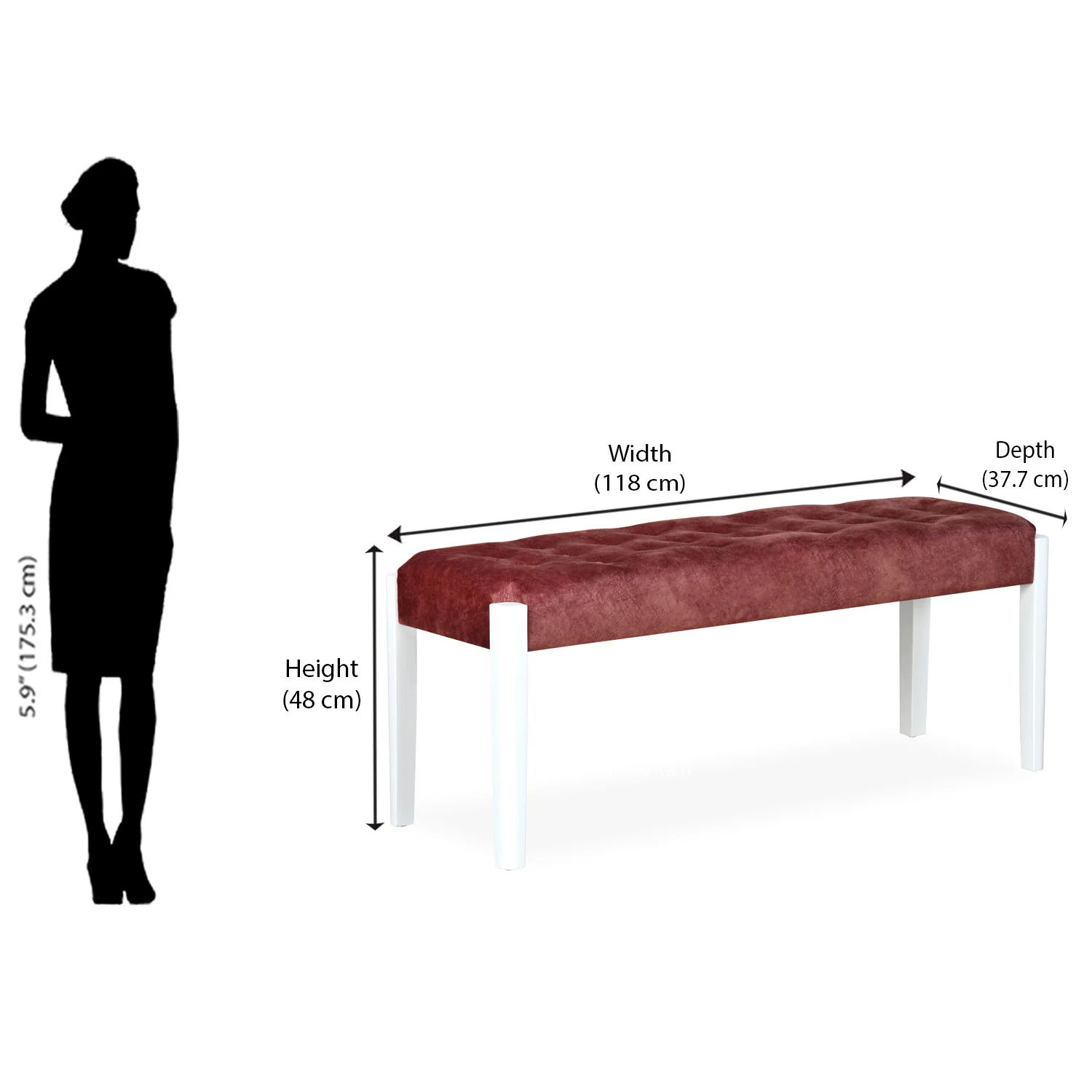 Nilkamal Vera Multi Use Medium Sitting Bench for Living Room | Dining Room (White) - Image 8