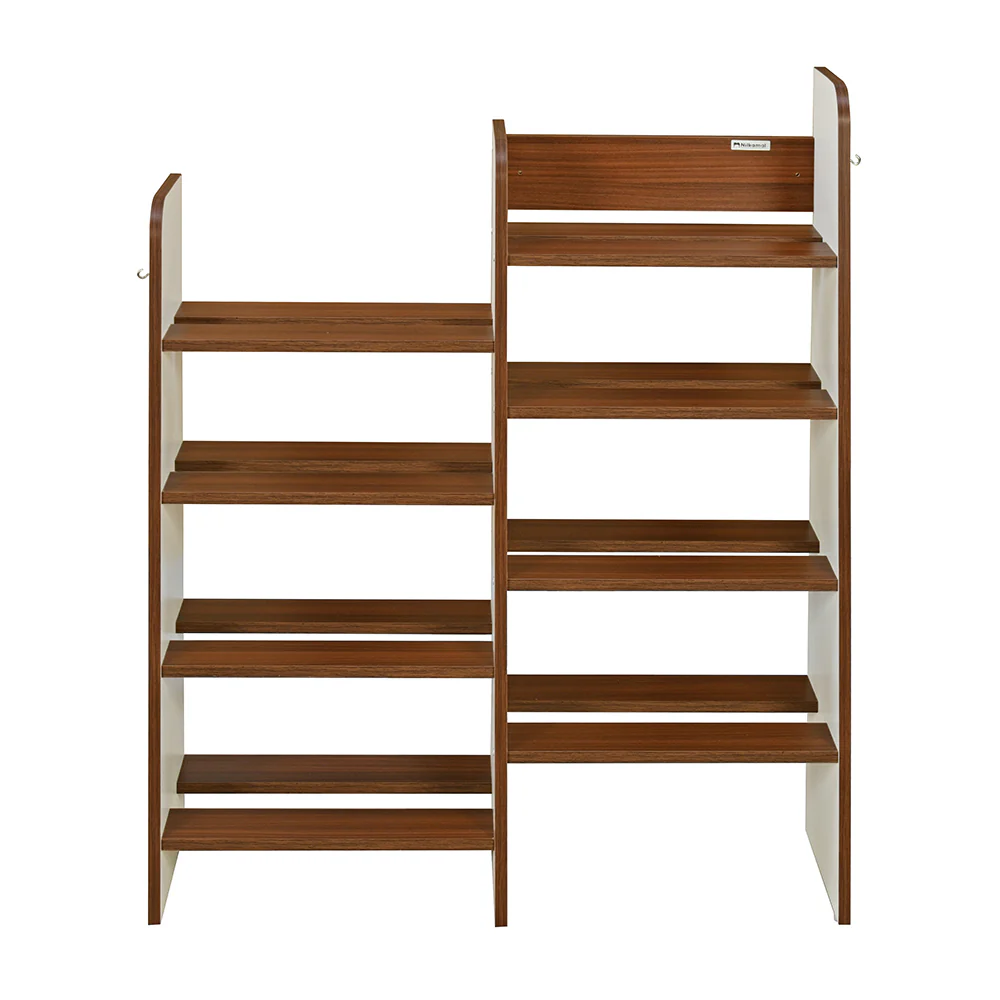 Nilkamal Vesper 8 Tier Shoe Rack (Walnut and White) - Image 2
