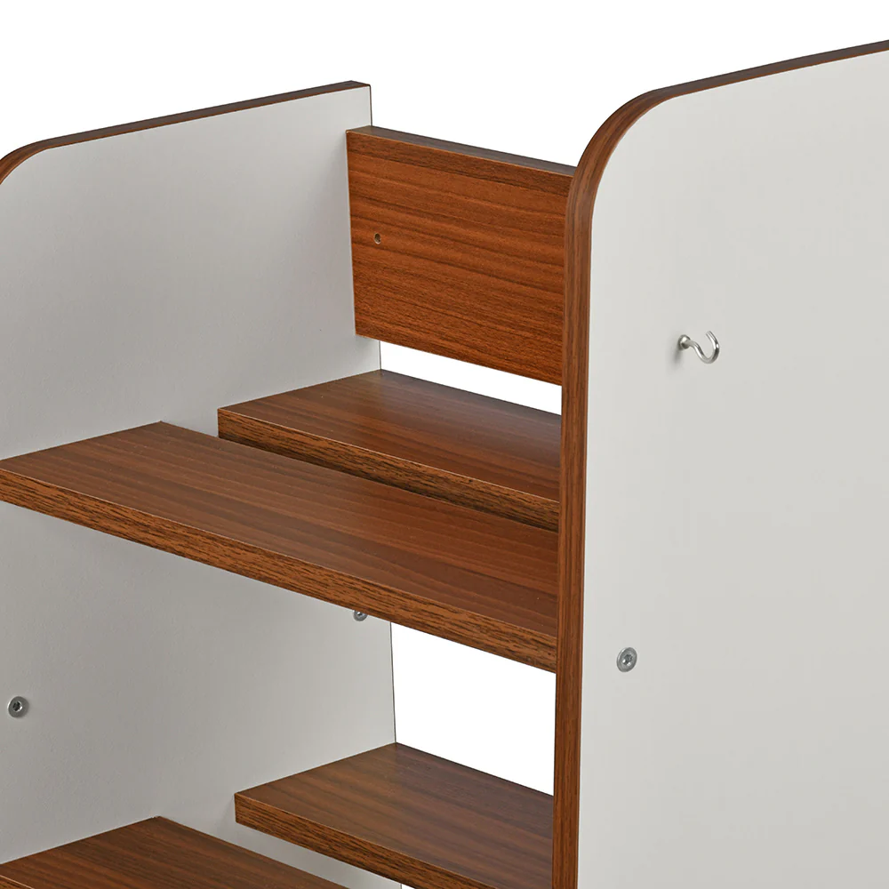 Nilkamal Vesper 8 Tier Shoe Rack (Walnut and White) - Image 7