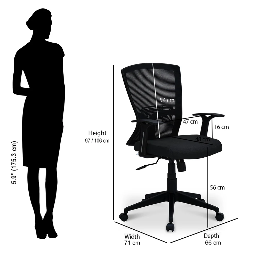 Nilkamal Victory Mid Back Office Chair - Image 8