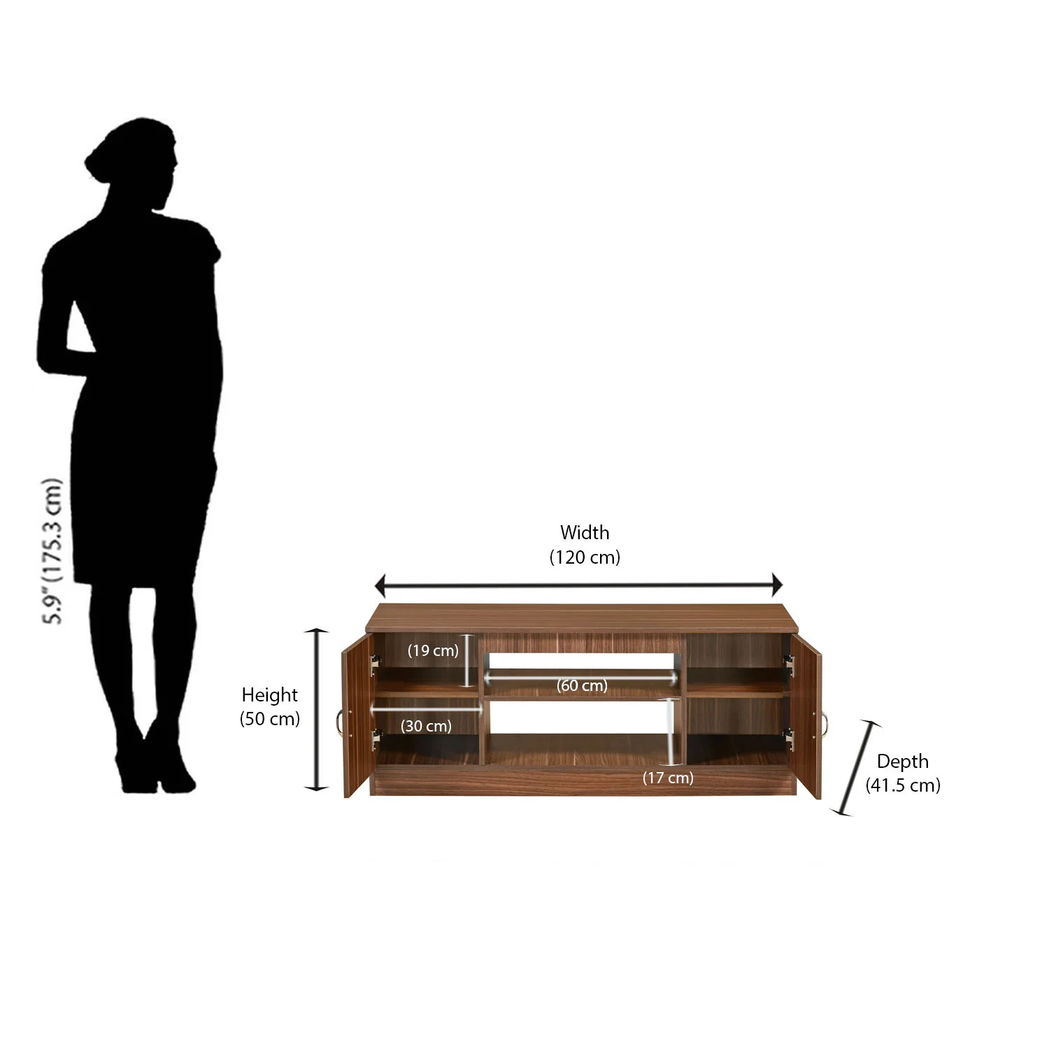 Nilkamal Vita TV Cabinet (Walnut) - Image 8