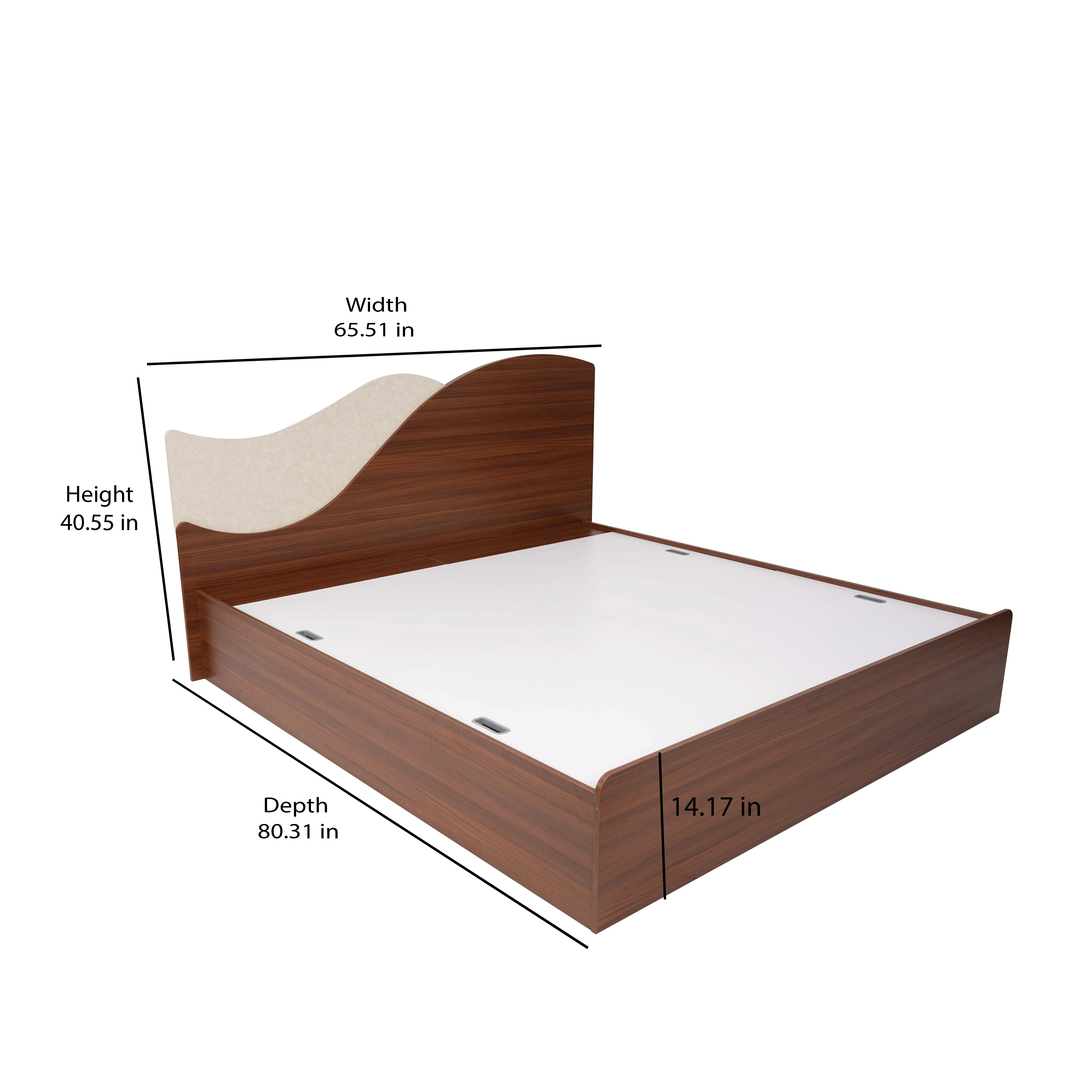 Nilkamal Wave Calipso Queen Bed With Storage (Classic Plank Walnut) - Image 10