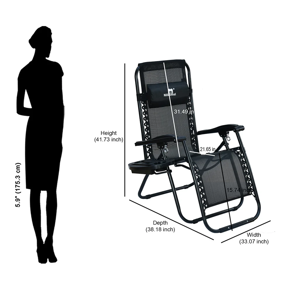 Nilkamal Wayne Foldable Easy Chair (Black) - Image 10