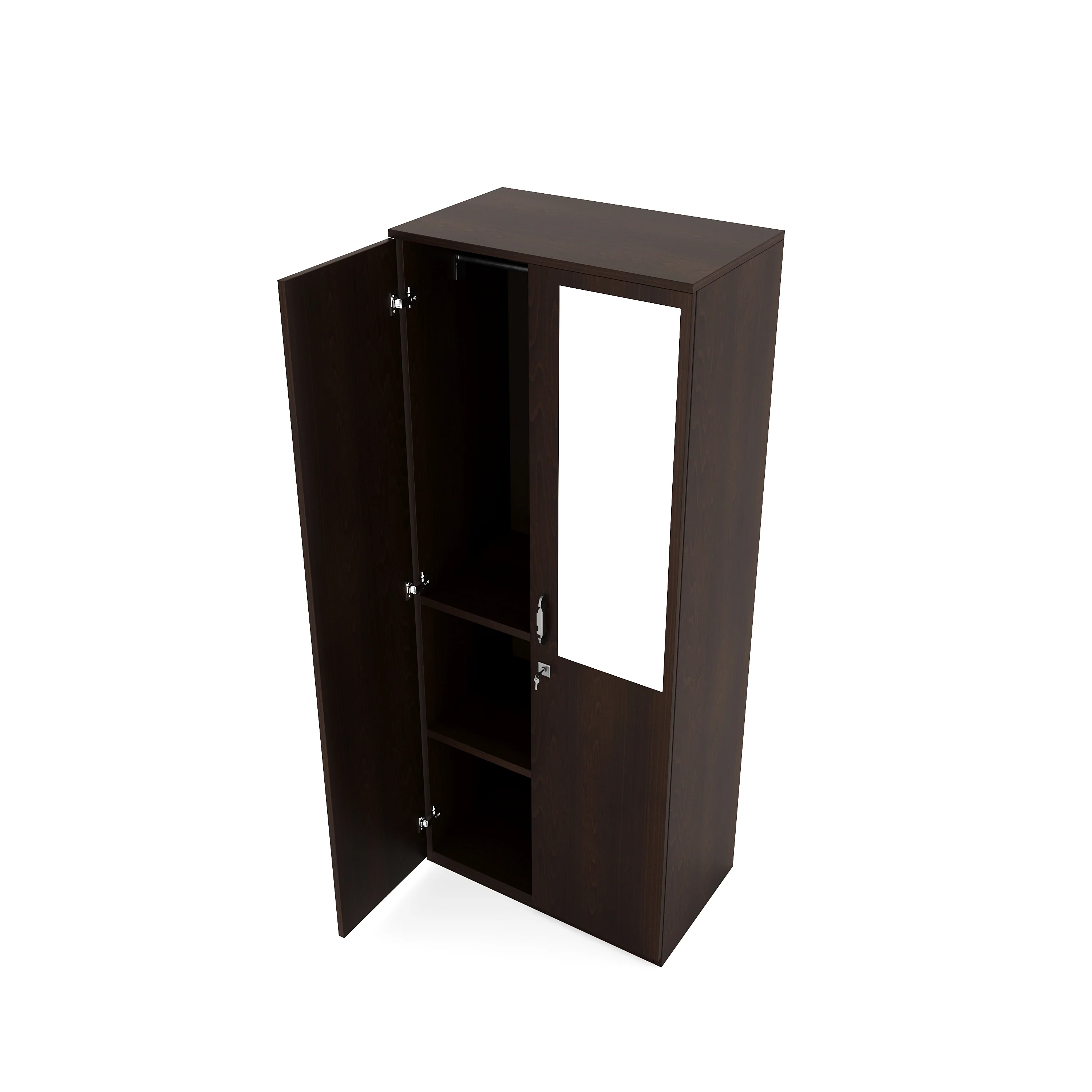 Nilkamal Willy 2 Door Mirror Wardrobe (New Wenge) - Image 4