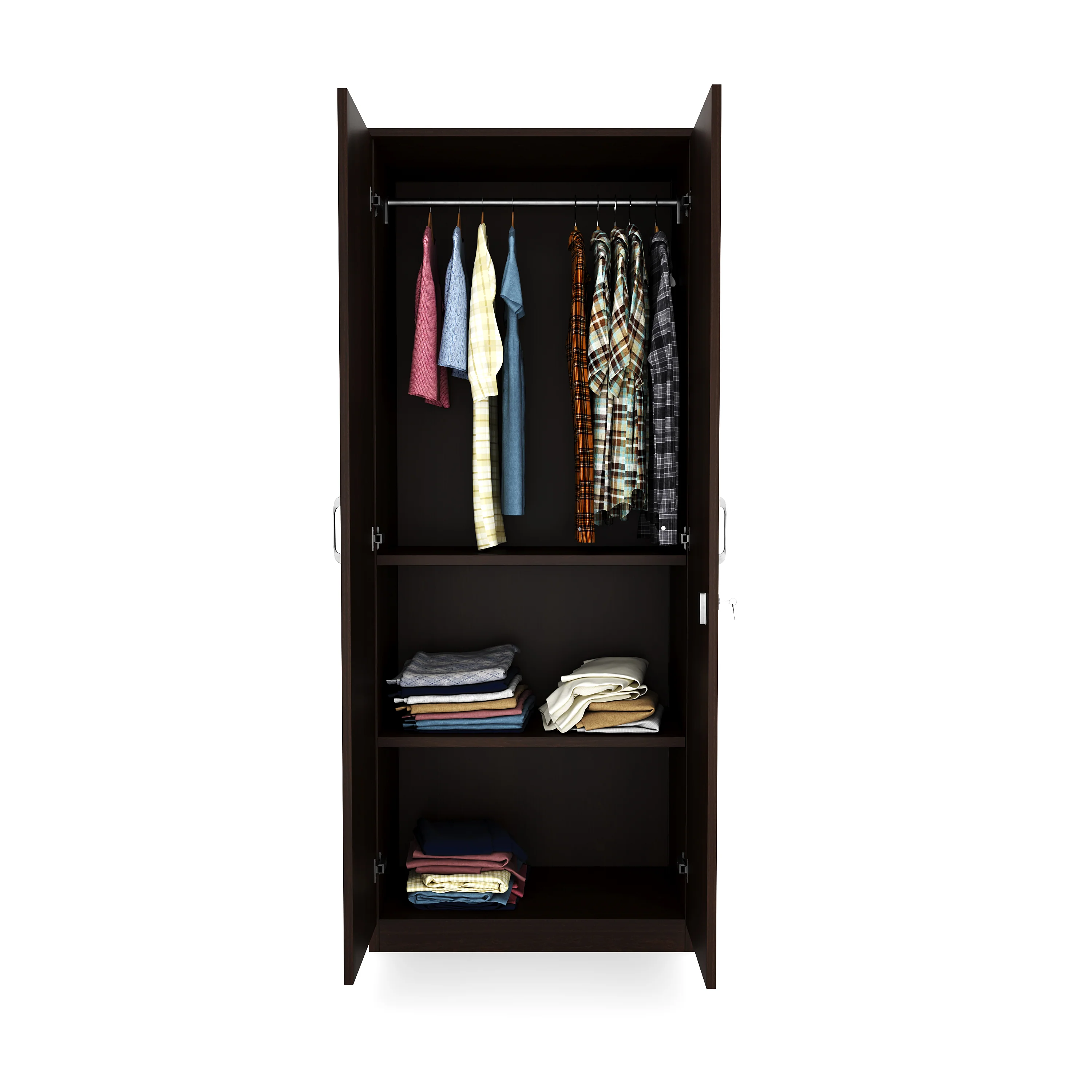 Nilkamal Willy 2 Door Mirror Wardrobe (New Wenge) - Image 6