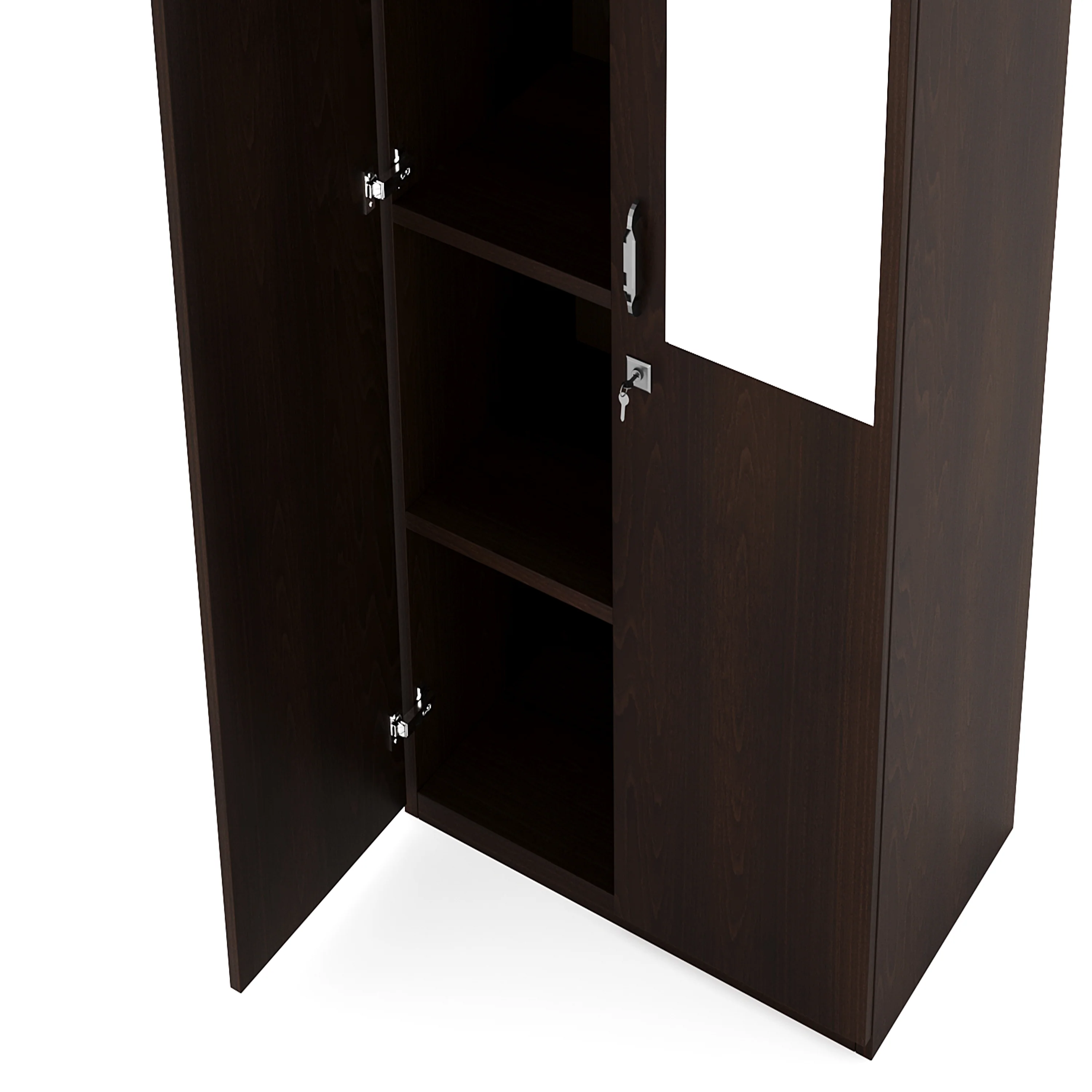 Nilkamal Willy 2 Door Mirror Wardrobe (New Wenge) - Image 7