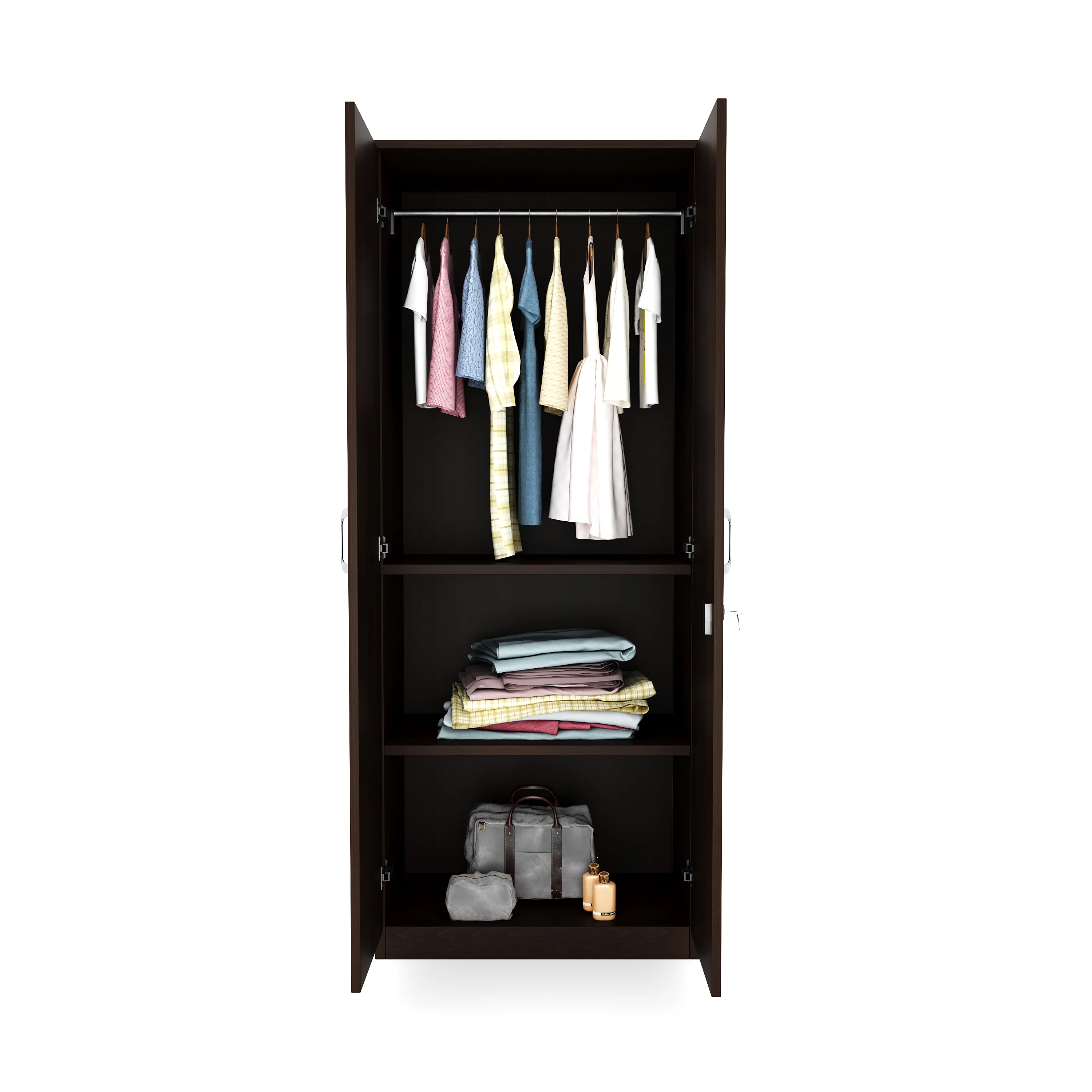 Nilkamal Willy 2 Door without Mirror Wardrobe (New Wenge) - Image 4
