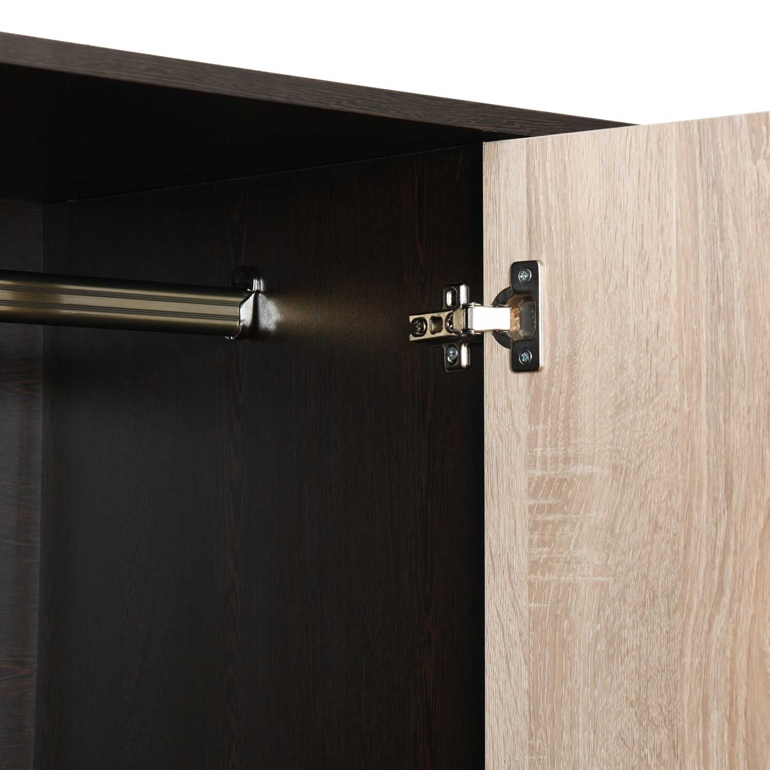 Nilkamal Willy 4 Door Wardrobe without Mirror (Wenge & Sonoma Oak) - Image 8