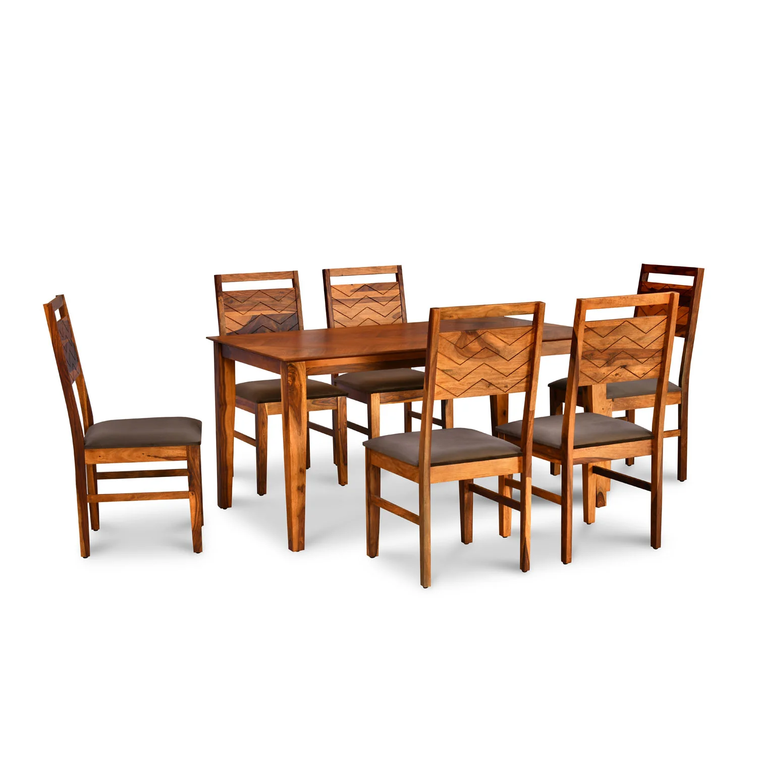 Nilkamal Wonder Solid Wood 6 Seater Dining Set (Honey) - Image 2