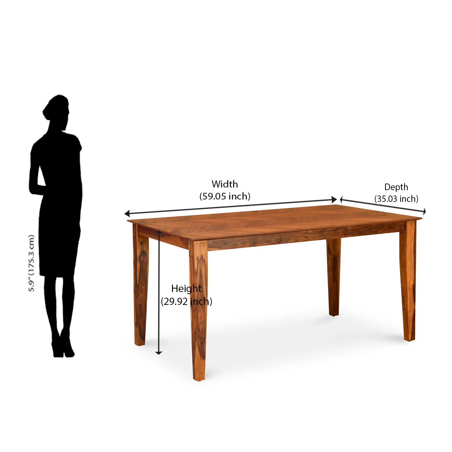 Nilkamal Wonder Solid Wood 6 Seater Dining Set (Honey) - Image 9