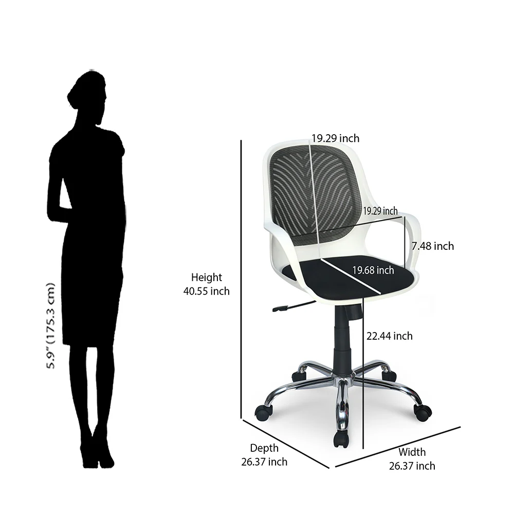 Nilkamal Yaris Mid Back Chrome Base Chair - Image 11