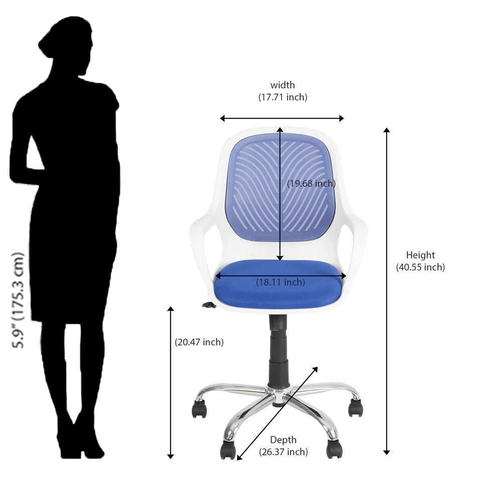 Nilkamal Yaris Mid Back Chrome Base Chair - Image 27