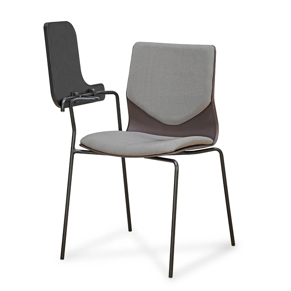 Nilkamal Zing Visitor Chair with Depth Adjustable Writing Pad (Walnut Brown & Black) - Image 5