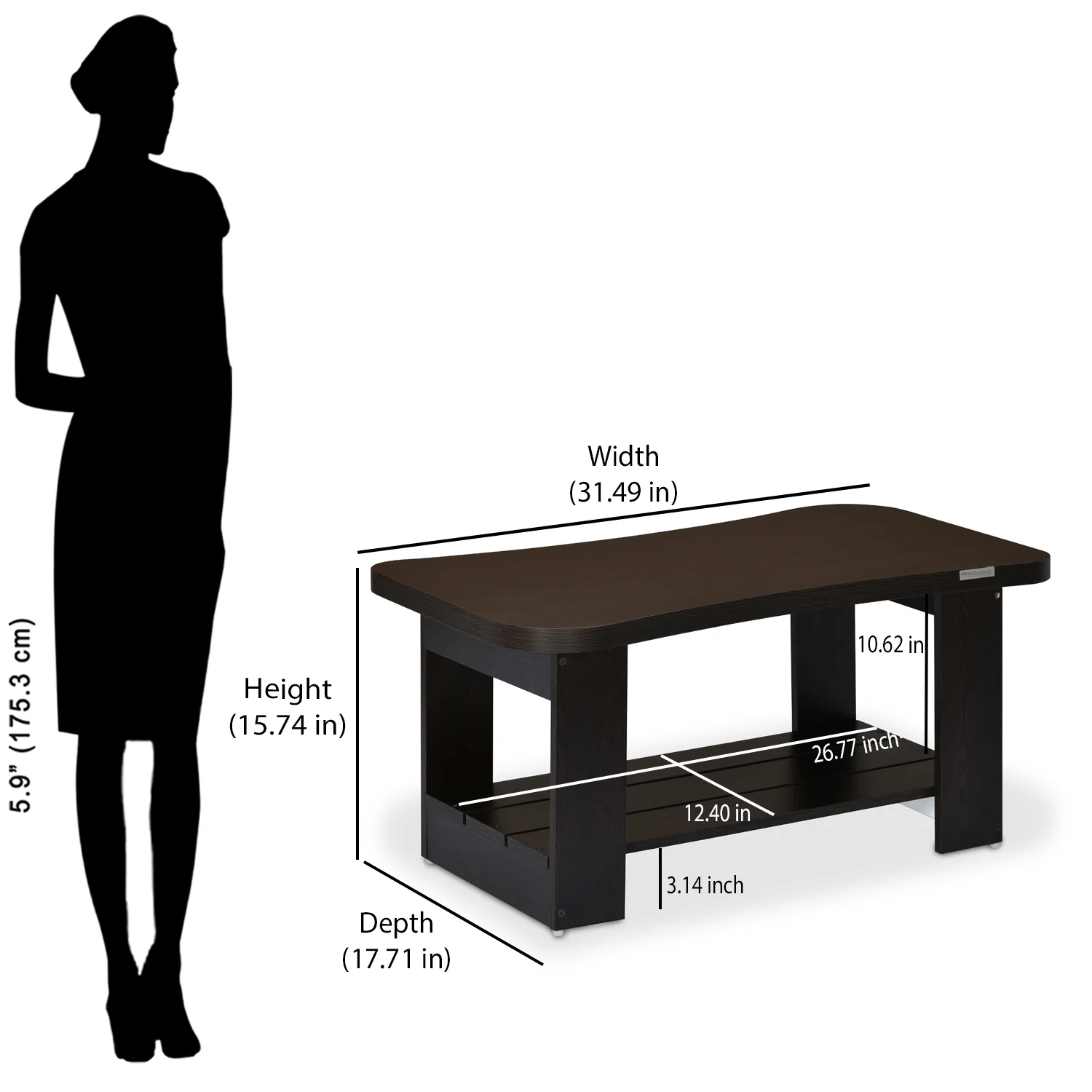 Nilkamal Zora Center Table (Wenge) - Image 5